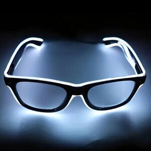 White Neon Retro Glasses